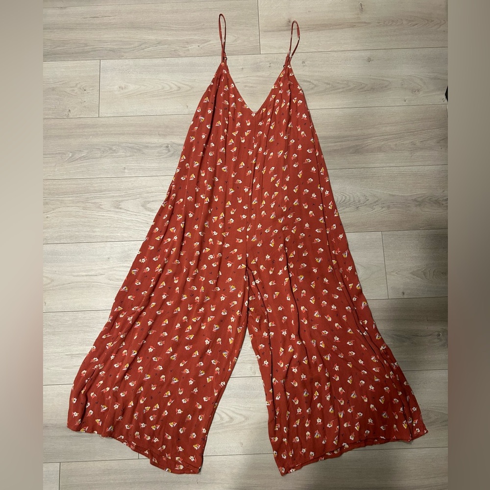 Billabong Terracotta Floral Jumpsuit, Women’s Size L